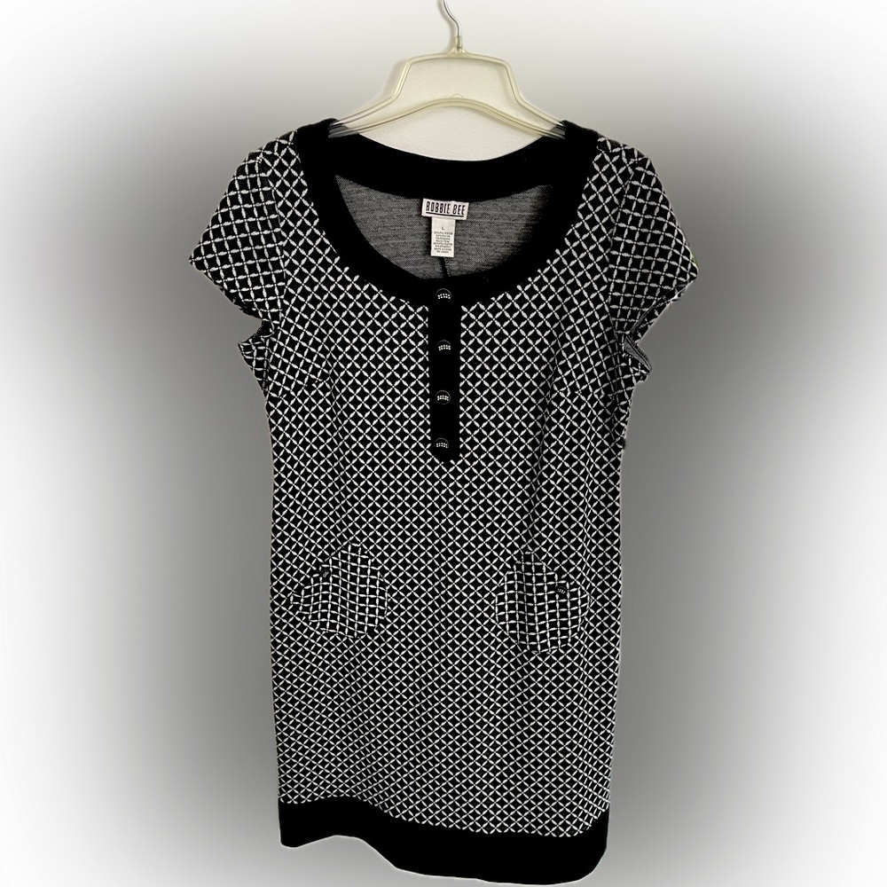 Dress, Robbie Bee, Large, black and white.